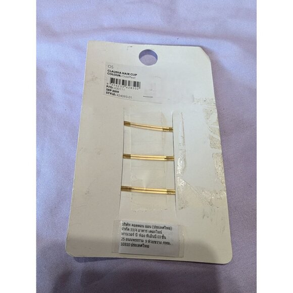 Gold Tone & Pearl Rubi Claudia Hair Clips Barrettes Pins Set Of 3 - Picture 3 of 3